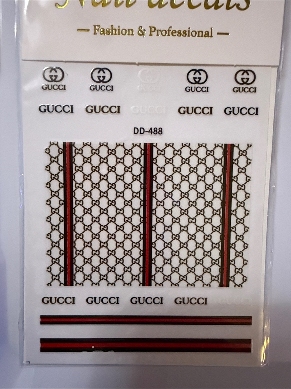 Red, Green & Brown GG Monogram Sticker Sheet